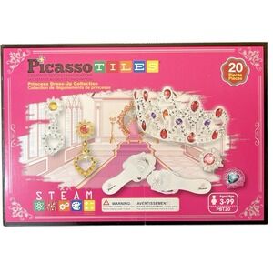 PicassoTiles Princess Dress Up Collection 20-Piece Crowns Shoes Jewelry Set NIB